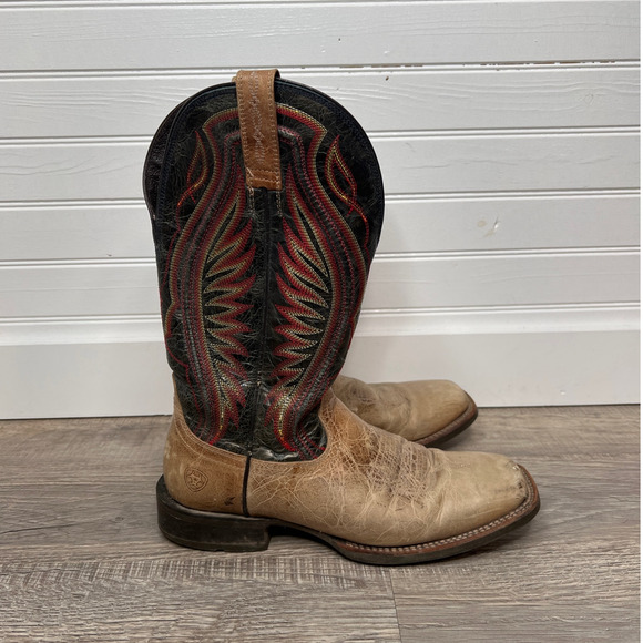 Ariat Mens Size 9.5 Leather Cowboy Square Toe Western Rancher Boots ATS 10016280 - Picture 2 of 8